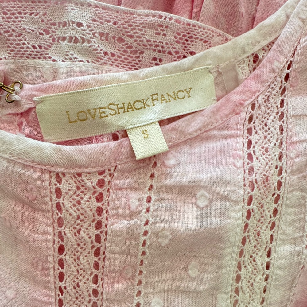 LoveShackFancy Sz Small Pink Natasha Heritage Mini Dress - Picture 10 of 11